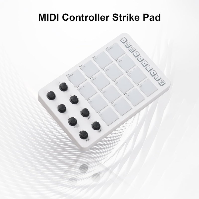summina MIDI Controller Strike Pad Midi Drum Pad RGB Backlight MIDI Keyboard BT Connection Low Latency 16 Strike Pads 8 Assignable Knobs Note Repeat Portable MIDI Pad Controlador Midi - Image 5